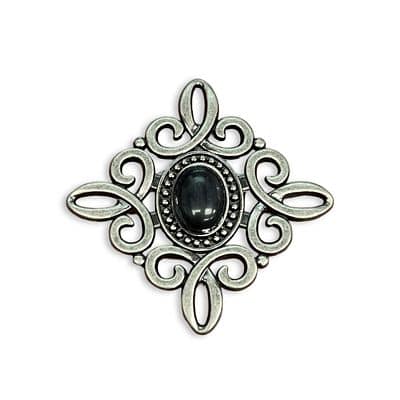 Scroll Concho 1-1/2" in Nickel/Black by Simply Classic