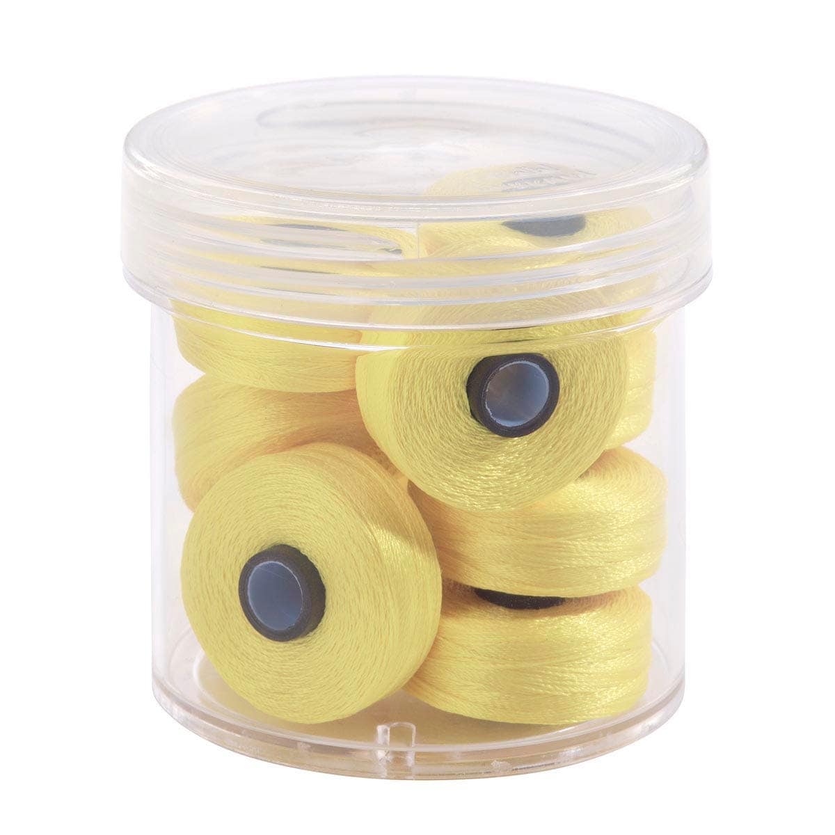 Pre-Wound Bobbins, M Class, Magna-Glide Delights 40wt Trilobal Polyester Thread in 80607 Lemon Ice by FilTec (10 Pack)