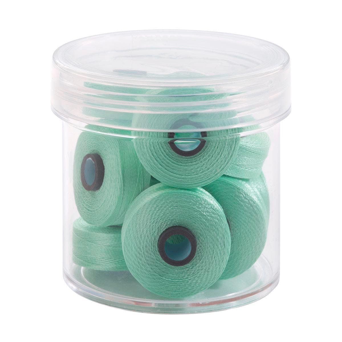 Pre-Wound Bobbins, M Class, Magna-Glide Delights 40wt Trilobal Polyester Thread in 60345 Mint by FilTec (10 Pack)